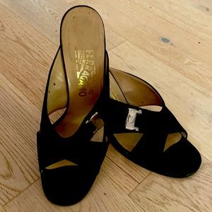 Salvatore Ferragamo classic black mules